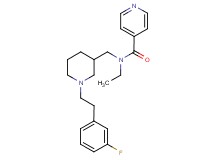 N-ethyl-N-({1-[2-(3-fluorophenyl)ethyl]-3-piperidinyl}methyl)isonicotinamide