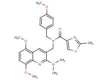 N-{[2-(dimethylamino)-5,8-dimethoxy-3-quinolinyl]methyl}-N-(4-methoxybenzyl)-2-methyl-1,3-thiazole-4-carboxamide