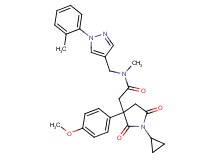 2-[1-cyclopropyl-3-(4-methoxyphenyl)-2,5-dioxo-3-pyrrolidinyl]-N-methyl-N-{[1-(2-methylphenyl)-1H-pyrazol-4-yl]methyl}acetamide