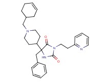 5-benzyl-5-[1-(3-cyclohexen-1-ylmethyl)-4-piperidinyl]-3-[2-(2-pyridinyl)ethyl]-2,4-imidazolidinedione