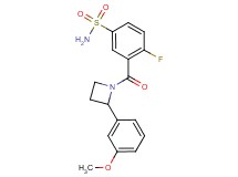4-fluoro-3-{[2-(3-methoxyphenyl)-1-azetidinyl]carbonyl}benzenesulfonamide
