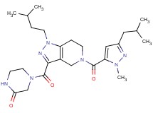 4-{[5-[(3-isobutyl-1-methyl-1H-pyrazol-5-yl)carbonyl]-1-(3-methylbutyl)-4,5,6,7-tetrahydro-1H-pyrazolo[4,3-c]pyridin-3-yl]carbonyl}-2-piperazinone