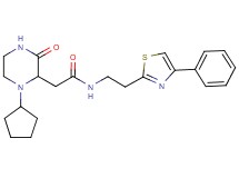 2-(1-cyclopentyl-3-oxo-2-piperazinyl)-N-[2-(4-phenyl-1,3-thiazol-2-yl)ethyl]acetamide