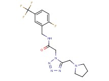 N-[2-fluoro-5-(trifluoromethyl)benzyl]-2-[5-(1-pyrrolidinylmethyl)-1H-tetrazol-1-yl]acetamide