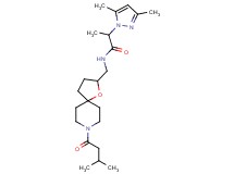 2-(3,5-dimethyl-1H-pyrazol-1-yl)-N-{[8-(3-methylbutanoyl)-1-oxa-8-azaspiro[4.5]dec-2-yl]methyl}propanamide