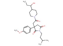 3-{2-[4-(1-hydroxypropyl)-1-piperidinyl]-2-oxoethyl}-3-(4-methoxyphenyl)-1-(3-methylbutyl)-2,5-pyrrolidinedione