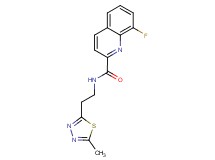 8-fluoro-N-[2-(5-methyl-1,3,4-thiadiazol-2-yl)ethyl]-2-quinolinecarboxamide