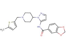 N-(1-{1-[(5-methyl-2-thienyl)methyl]-4-piperidinyl}-1H-pyrazol-5-yl)-1,3-benzodioxole-5-carboxamide