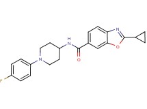 2-cyclopropyl-N-[1-(4-fluorophenyl)-4-piperidinyl]-1,3-benzoxazole-6-carboxamide
