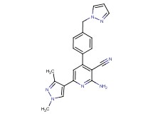 2-amino-6-(1,3-dimethyl-1H-pyrazol-4-yl)-4-[4-(1H-pyrazol-1-ylmethyl)phenyl]nicotinonitrile