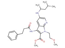 methyl 5-[(1,3-dimethylbutyl)amino]-1-(2-methoxyethyl)-3-[(3-phenylpropanoyl)amino]-1H-pyrrolo[2,3-b]pyridine-2-carboxylate