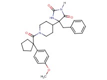 5-benzyl-5-(1-{[1-(4-methoxyphenyl)cyclopentyl]carbonyl}-4-piperidinyl)-2,4-imidazolidinedione