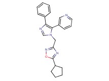 3-{1-[(5-cyclopentyl-1,2,4-oxadiazol-3-yl)methyl]-4-phenyl-1H-imidazol-5-yl}pyridine