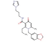 1-(1,3-benzodioxol-5-ylmethyl)-N-[3-(1H-imidazol-1-yl)propyl]-6-methyl-4-oxo-2-propyl-1,4-dihydro-3-pyridinecarboxamide