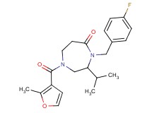 4-(4-fluorobenzyl)-3-isopropyl-1-(2-methyl-3-furoyl)-1,4-diazepan-5-one