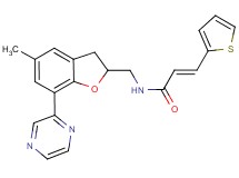 (2E)-N-{[5-methyl-7-(2-pyrazinyl)-2,3-dihydro-1-benzofuran-2-yl]methyl}-3-(2-thienyl)acrylamide