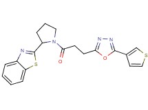 2-(1-{3-[5-(3-thienyl)-1,3,4-oxadiazol-2-yl]propanoyl}-2-pyrrolidinyl)-1,3-benzothiazole