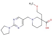 3-(2-methoxyethyl)-1-{[2-(1-pyrrolidinyl)-5-pyrimidinyl]methyl}-3-piperidinecarboxylic acid