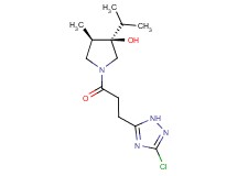 (3R*,4R*)-1-[3-(3-chloro-1H-1,2,4-triazol-5-yl)propanoyl]-3-isopropyl-4-methyl-3-pyrrolidinol