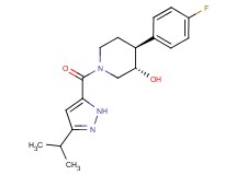 (3S*,4S*)-4-(4-fluorophenyl)-1-[(3-isopropyl-1H-pyrazol-5-yl)carbonyl]piperidin-3-ol