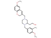 2-[4-[(6-methoxy-2H-chromen-3-yl)methyl]-1-(4-methoxy-3-methylbenzyl)-2-piperazinyl]ethanol