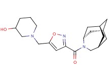 1-({3-[(1R*,3s,6r,8S*)-4-azatricyclo[4.3.1.1~3,8~]undec-4-ylcarbonyl]isoxazol-5-yl}methyl)piperidin-3-ol