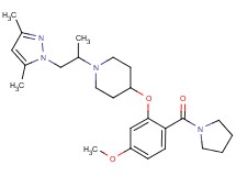 1-[2-(3,5-dimethyl-1H-pyrazol-1-yl)-1-methylethyl]-4-[5-methoxy-2-(1-pyrrolidinylcarbonyl)phenoxy]piperidine
