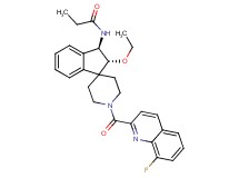 N-{(2R*,3R*)-2-ethoxy-1'-[(8-fluoro-2-quinolinyl)carbonyl]-2,3-dihydrospiro[indene-1,4'-piperidin]-3-yl}propanamide