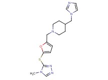 4-(1H-imidazol-1-ylmethyl)-1-({5-[(4-methyl-4H-1,2,4-triazol-3-yl)thio]-2-furyl}methyl)piperidine