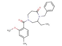 4-benzyl-3-ethyl-1-(2-methoxy-4-methylbenzoyl)-1,4-diazepan-5-one