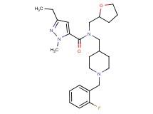 3-ethyl-N-{[1-(2-fluorobenzyl)-4-piperidinyl]methyl}-1-methyl-N-(tetrahydro-2-furanylmethyl)-1H-pyrazole-5-carboxamide