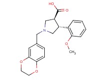 (3S*,4R*)-1-(2,3-dihydro-1,4-benzodioxin-6-ylmethyl)-4-(2-methoxyphenyl)pyrrolidine-3-carboxylic acid