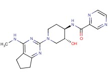 N-{(3R*,4R*)-3-hydroxy-1-[4-(methylamino)-6,7-dihydro-5H-cyclopenta[d]pyrimidin-2-yl]piperidin-4-yl}pyrazine-2-carboxamide