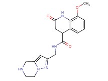 8-methoxy-2-oxo-N-(4,5,6,7-tetrahydropyrazolo[1,5-a]pyrazin-2-ylmethyl)-1,2,3,4-tetrahydro-4-quinolinecarboxamide hydrochloride