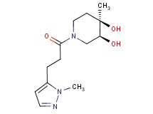 (3S*,4R*)-4-methyl-1-[3-(1-methyl-1H-pyrazol-5-yl)propanoyl]piperidine-3,4-diol