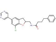 N-{[7-chloro-5-(5-pyrimidinyl)-2,3-dihydro-1-benzofuran-2-yl]methyl}-4-phenylbutanamide