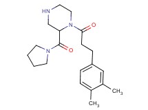 1-[3-(3,4-dimethylphenyl)propanoyl]-2-(1-pyrrolidinylcarbonyl)piperazine