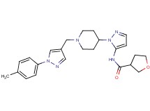 N-[1-(1-{[1-(4-methylphenyl)-1H-pyrazol-4-yl]methyl}-4-piperidinyl)-1H-pyrazol-5-yl]tetrahydro-3-furancarboxamide