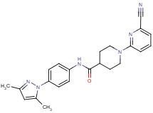 1-(6-cyanopyridin-2-yl)-N-[4-(3,5-dimethyl-1H-pyrazol-1-yl)phenyl]piperidine-4-carboxamide