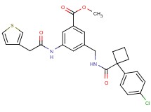 methyl 3-[({[1-(4-chlorophenyl)cyclobutyl]carbonyl}amino)methyl]-5-[(3-thienylacetyl)amino]benzoate