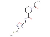 N-({3-[(methylthio)methyl]-1,2,4-oxadiazol-5-yl}methyl)-1-propionyl-3-piperidinecarboxamide