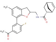 (1R*,2R*,4R*)-N-{[7-(5-acetyl-2-fluorophenyl)-5-methyl-2,3-dihydro-1-benzofuran-2-yl]methyl}bicyclo[2.2.1]hept-5-ene-2-carboxamide