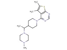 5,6-dimethyl-4-{4-[1-(4-methylpiperazin-1-yl)ethyl]piperidin-1-yl}thieno[2,3-d]pyrimidine