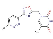 5-methyl-1-{[3-(6-methyl-3-pyridazinyl)-1,2,4-oxadiazol-5-yl]methyl}-2,4(1H,3H)-pyrimidinedione