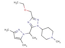 4-[5-[1-(3,5-dimethyl-1H-pyrazol-1-yl)ethyl]-3-(ethoxymethyl)-1H-1,2,4-triazol-1-yl]-1-methylpiperidine