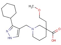 1-[(3-cyclohexyl-1H-pyrazol-4-yl)methyl]-3-(2-methoxyethyl)-3-piperidinecarboxylic acid