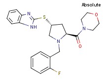2-{[(3R,5S)-1-(2-fluorobenzyl)-5-(4-morpholinylcarbonyl)-3-pyrrolidinyl]thio}-1H-benzimidazole