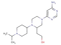 2-[4-(6-amino-4-pyrimidinyl)-1-(1-isopropyl-4-piperidinyl)-2-piperazinyl]ethanol