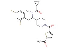N-[1-{1-[(5-acetyl-2-thienyl)carbonyl]-4-piperidinyl}-2-(2,4-difluorophenyl)ethyl]-N-methylcyclopropanecarboxamide