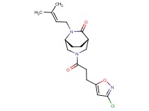 (1S*,5R*)-3-[3-(3-chloro-5-isoxazolyl)propanoyl]-6-(3-methyl-2-buten-1-yl)-3,6-diazabicyclo[3.2.2]nonan-7-one